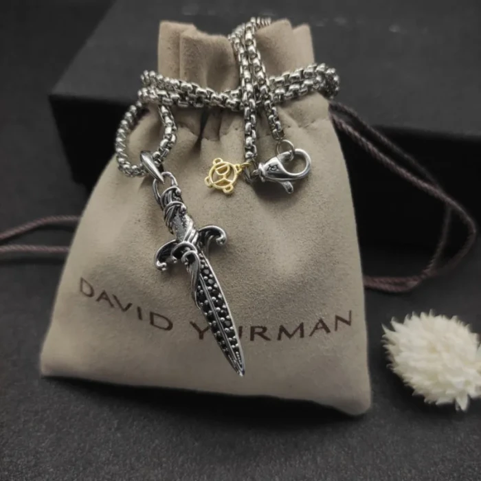 David Yurman Dagger / Sword Pendant Necklace
