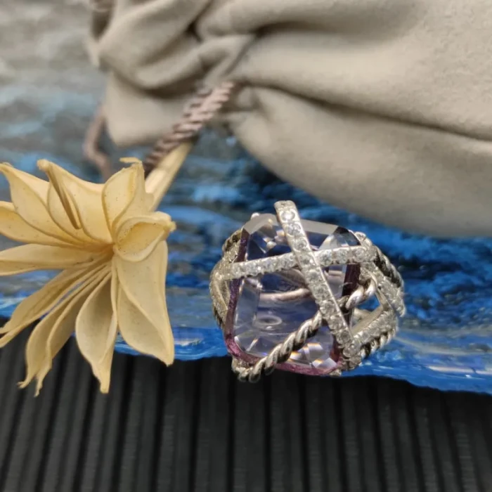 David Yurman Purple Amethyst Bezel Gemstone Ring