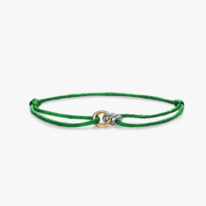 David Yurman Green Double Ring Nylon Cord Bracelet
