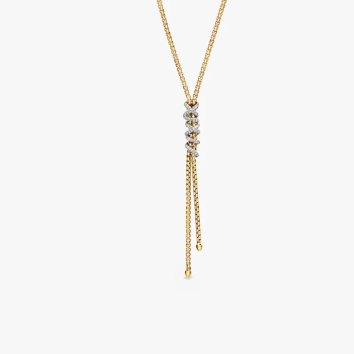 David Yurman Gold Helena Y Necklace – 3mm Chain,