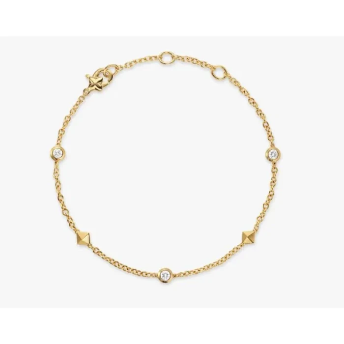 David Yurman Gold Small Modern Pavé Diamond Bracelet