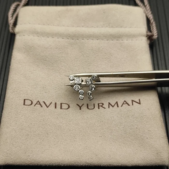 David Yurman Sterling Silver 15mm Ear Climber Stud Earrings