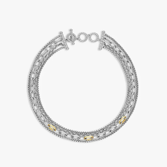 David Yurman Sterling Silver 29mm Multi-Row Chain Necklace