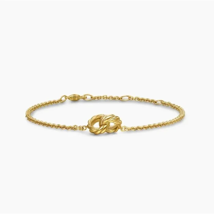 David Yurman 8mm Gold Double Ring Cable Bracelet