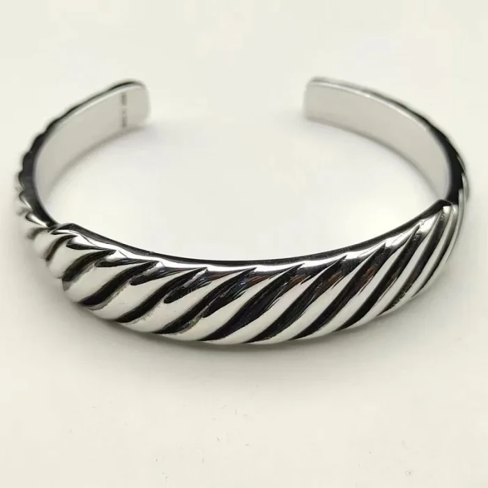 David Yurman 12.9mm Silver Wave Cuff Bracelet
