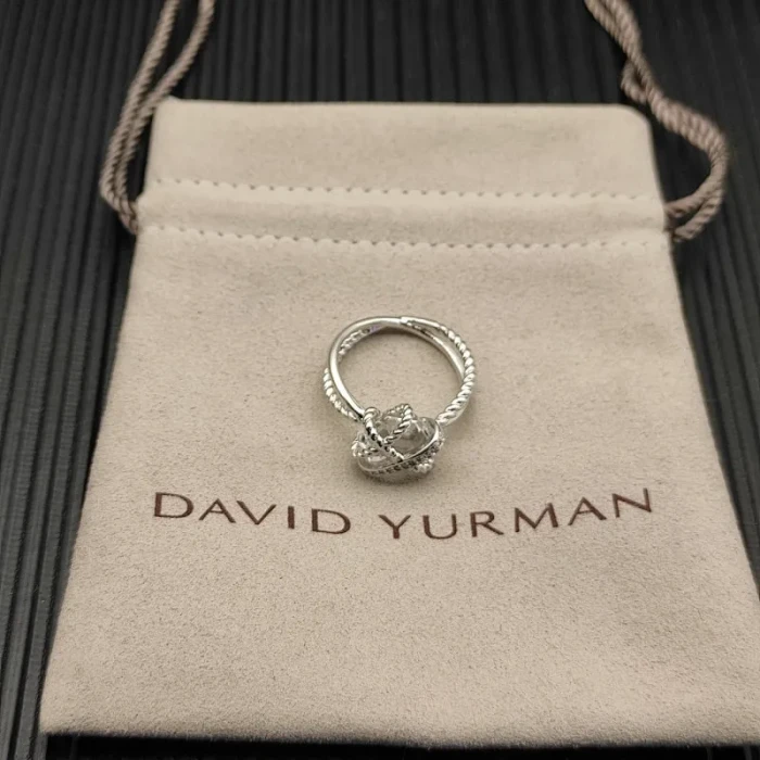 David Yurman 11mm Hexagon Pavé White Diamond Ring