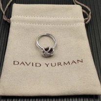David Yurman 11mm Hexagon Purple Pavé Diamond Ring