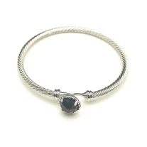 David Yurman 3mm Black Diamond Signature Cuff Bracelet