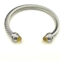 David Yurman 7mm Yellow Diamond-Set Cable Cuff Bracelet