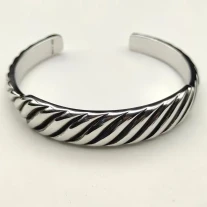 David Yurman 12.9mm Silver Wave Cuff Bracelet
