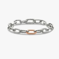 David Yurman Madison Chain Bracelet Rose Gold and Silver