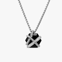 David Yurman 11mm Hexagonal Black Onyx Pendant Necklace