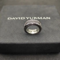 David Yurman 8.5mm Twisted Cable Full Pavé Black Diamond Ring