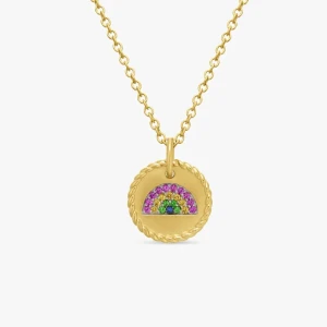 David Yurman 11mm Round Pavé Rainbow Necklace