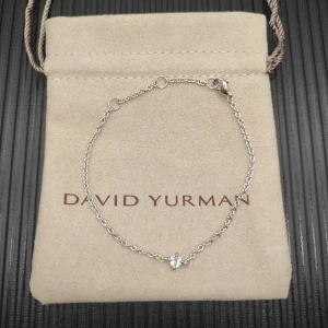 David Yurman 4mm Sterling Silver Single Stone White Diamond Bracelet