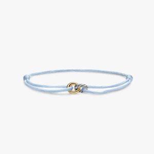 David Yurman Light Blue Double Ring Nylon Cord Bracelet