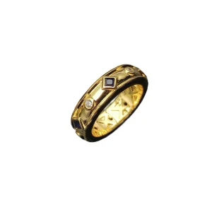 David Yurman Renaissance Gemstone Band Ring with Blue Diamond Accent