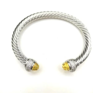 David Yurman 7mm Full Pavé Yellow Diamond Cable Bracelet