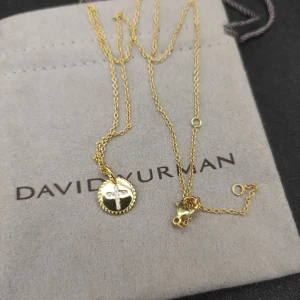 David Yurman Cross Medallion Pendant Necklace Gold