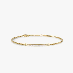 David Yurman 1.7mm Pavé Bar White Diamond Bracelet