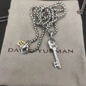 David Yurman Cable Chain Key Pendant Necklace with Sculpted End Cap