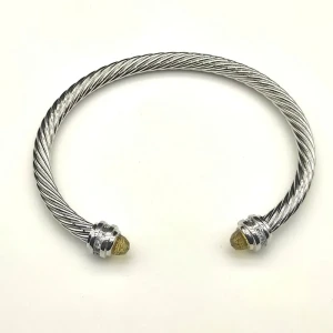David Yurman 5mm Gemstone Yellow Diamond Station Cuff Bracelet