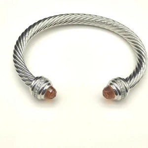 David Yurman 7mm Champagne Diamond-Set Cable Cuff Bracelet