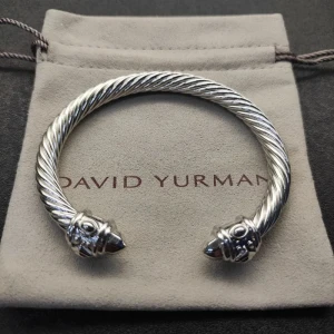David Yurman 7mm Silver Colorful Enamel Cuff Bracelet, Fits Wrist Size 16cm - 20cm