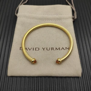 David Yurman 4mm Gold Champagne Diamond Bangle Bracelet