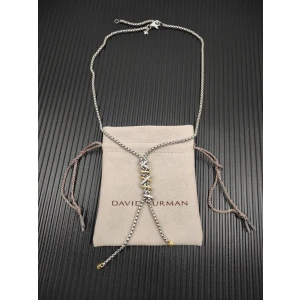 David Yurman Helena Y Necklace with Chain Silver and Gold