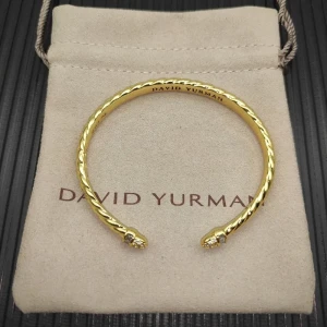 David Yurman 6.2mm Gold Engraved Cable Bangle Bracelet