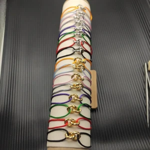 David Yurman Purple Double Ring Gold Nylon Cord Bracelet