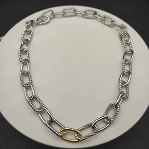 David Yurman Silver and Gold Madison Chain Necklace