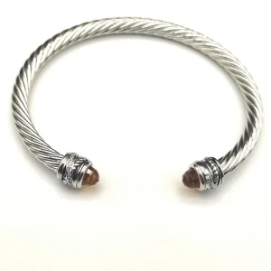 David Yurman 5mm Cable Classics Rotating Champagne Diamond Cuff Bracelet