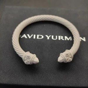 David Yurman 7mm White Colorful Enamel Cuff Bracelet, Fits Wrist Size 16cm - 20cm