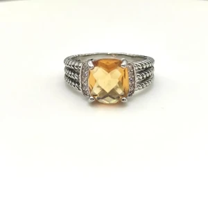 David Yurman Small Pavé Yellow Diamond Ring