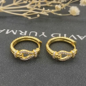 David Yurman Gold-Tone Cable Hoop Earrings