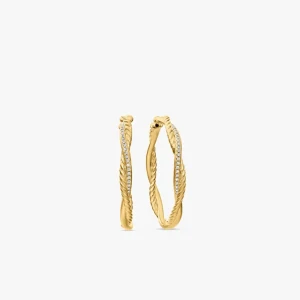 David Yurman Gold 42mm Infinity Hoop Earrings