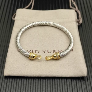 David Yurman 5mm Gold Pavé Hook Head Bracelet