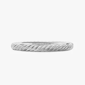 David Yurman Silver-Tone 6.2mm Sculpted Wave Cuff Bracelet