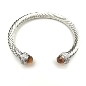 David Yurman 7mm Full Pavé Champagne Diamond Cuff Bracelet