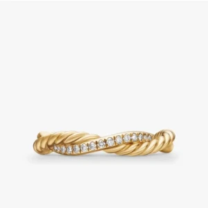 David Yurman Gold Pavé Interwoven Love Ring