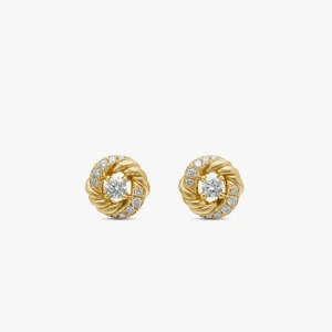 David Yurman Gold 8mm Petite Infinity Stud Earrings