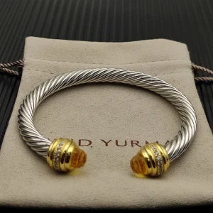 David Yurman 7mm Gold Yellow Diamond Head Gemstone Bracelet, Fits Wrist Sizes 16–20cm