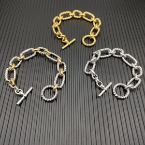 David Yurman Gold Twisted Cable Bracelet, 19cm