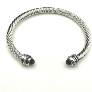 David Yurman 5mm Cable Classics Rotating Purple Diamond Cuff Bracelet