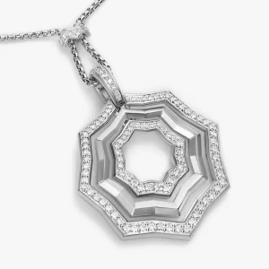 David Yurman Silver 38mm Serrated Stack Necklace