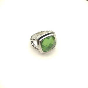 David Yurman 14mm Square Green Diamond Ring
