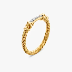 David Yurman Gold-Tone Cable Wrapped Edge Ring