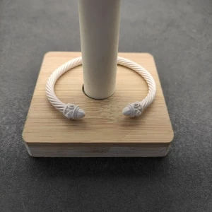 David Yurman 5mm White Colorful Enamel Cuff Bracelet, Fits Wrist Size 16cm - 20cm